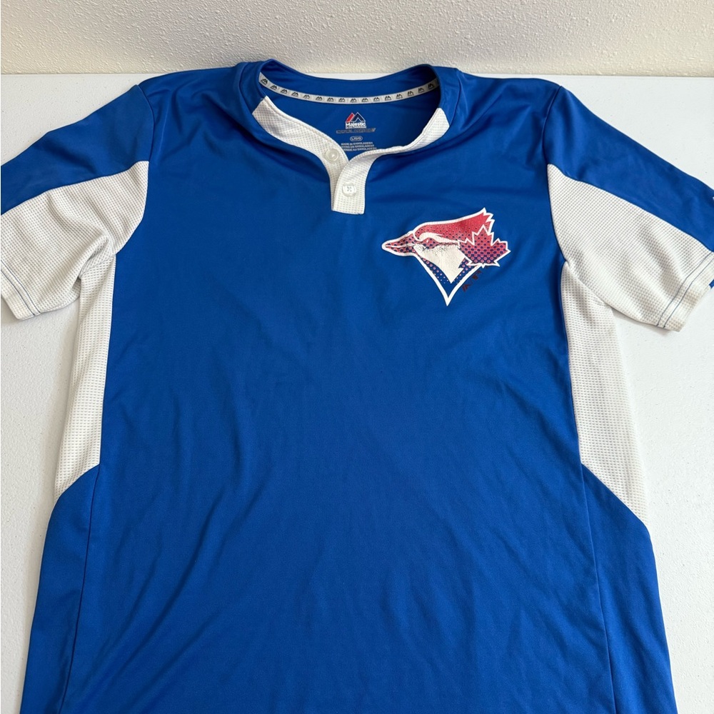 Toronto Blue Jays — Majestic Coolbase 2-Button Jersey #14 — Size Men's Large EUC